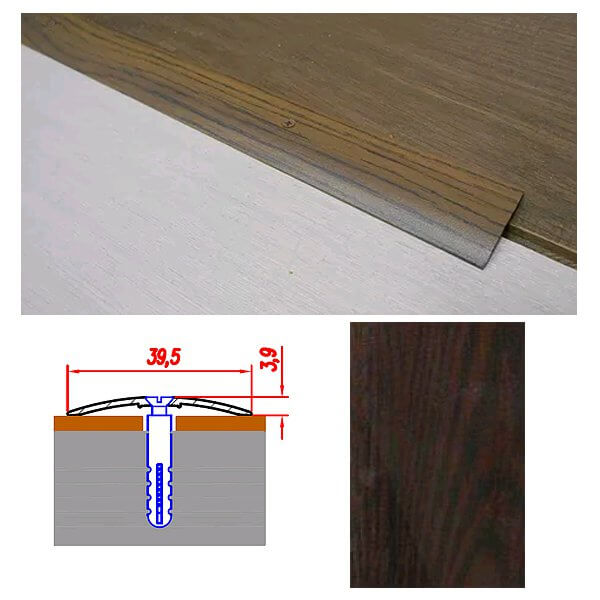 Пороги без саморезов. Стыковочная планка для ламината. Порог разноуровневый (кант) Artens. Порожек для ламината 140 мм шириной. Порожек межкомнатный т образный.