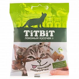 Лакомство Titbit для кошек подушечки с сыром и паштетом из кролика 30г
