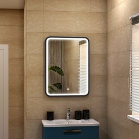 Зеркало Agava Enjoy Black Led ЗЛП1100 с сенсором 600х800мм