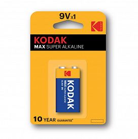 Батарейка алкалиновая Kodak MAX 6LR61/6F22 крона Б0005130