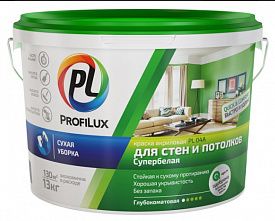 Краска ВД Profilux PL-04A акриловая для стен и потолков супербелая 14кг