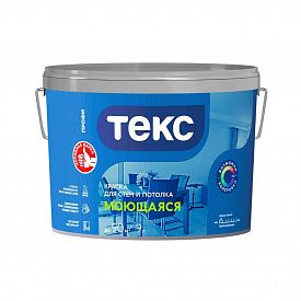 Краска Текс Профи для стен и потолка моющаяся А 9л
