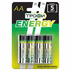 Батарейки Трофи Energy Alkaline LR6-4BL 40/720/17280