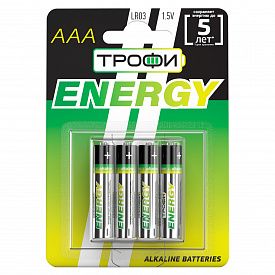 Батарейки Трофи Energy Alkaline LR03-4BL 40/960/34560
