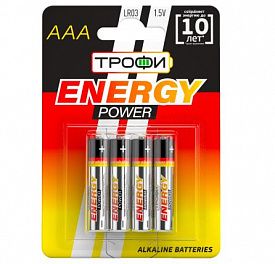 Батарейки Трофи Energy power alkaline C0034915 LR03 4BL
