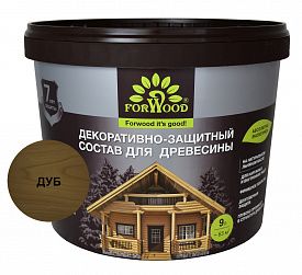 Декоративно-защитный состав для древесины Forwood 9л дуб