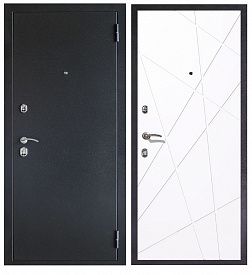 Дверь металлическая Paulinidor P85 2050х860х115мм серебро/паутина белый правая