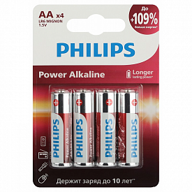 Батарейка Philips LR6P4B/51 АА алкалиновая 1,5v 4 шт