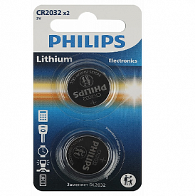 Батарейка Philips CR2032P2/51 литиевая 2шт