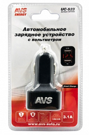 Зарядное устройство 2 порта 12/24В AVS UC-523