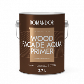 Антисептик грунтовочный KOMANDOR WOOD FACADE AQUA PRIMER 2,7л