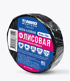 Лента флисовая клейкая Abro Masters 19х15мм черная