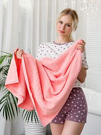 Полотенце махровое Люкс Plait 70х130 см 360гр/м2 Донецкая Мануфактура персиковый