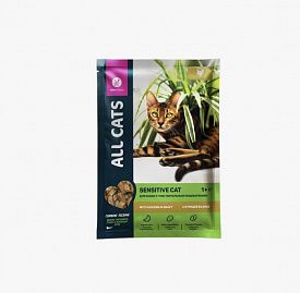 Корм влажный пауч для кошек чувст.пищевар. ALL Cats Sensitive 85г 1х28