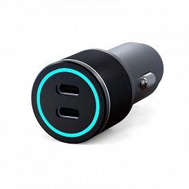 Автомобильное зарядное устройство c двумя портами (USB-C + USB-С) и LED-подсветкой Rexant 75Вт