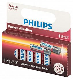 Батарейка алкалиновая Philips LR6P8W/51 АА 1,5В 8шт