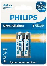 Батарейка алкалиновая Philips LR6E2W/51 АА 1,5В 2шт