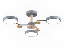 Светильник светодиодный подвесной Ambrella Comfort FL4856/3 GR/WD 54Вт 3000-6000K без ПДУ серый, дерево