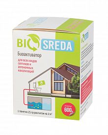 Биоактиватор Biosreda для всех видов септиков и автономных канализаций, 600г
