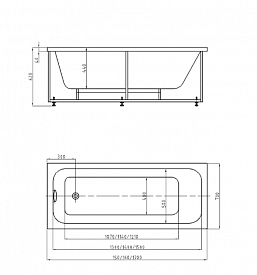 Ванна акриловая Aquatek Мия 150х70 см
