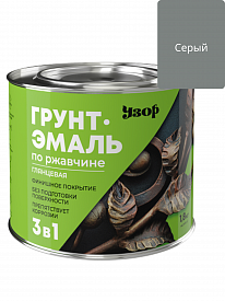 Грунт-эмаль по ржавчине серый 1,8кг глянцевый узор 6