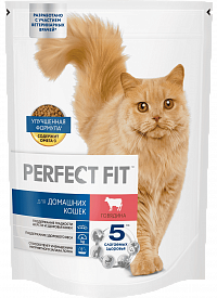 Корм для домашних кошек Perfect Fit говядина, 650г