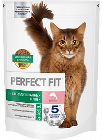 Корм для кастрированных,стерилизованных кошек Perfect Fit лосось, 650г