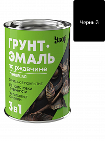 Грунт-эмаль по ржавчине черный 0,8кг глянцевый узор 14