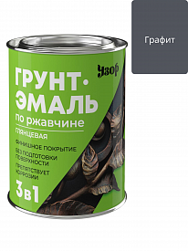 Грунт-эмаль по ржавчине графит 0,8кг Ral 7024 глянцевый узор 14