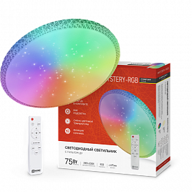 Светильник IN HOME LED COMFORT MYSTERY-RGB 75Вт 230В 3000-6500K 6000Лм 495x85мм ПДУ