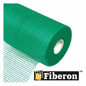 Сетка фасадная Fiberon из стекловолокна 1х50м ячейка 5х5мм 137 г/м2 зелёная