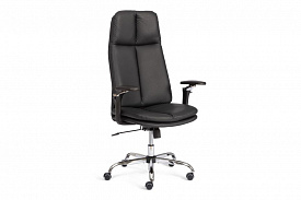 Кресло офисное Итон, чёрное, кожзам, 1320х690х1320 мм, TETCHAIR, 5Д