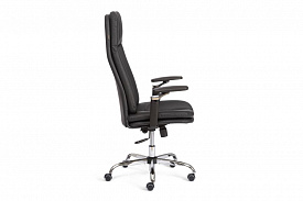 Кресло офисное Итон, чёрное, кожзам, 1320х690х1320 мм, TETCHAIR, 5Д