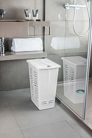 Корзина для белья HOMVER Рамбай 221306821/03 30л 377х261х492мм светло-серый