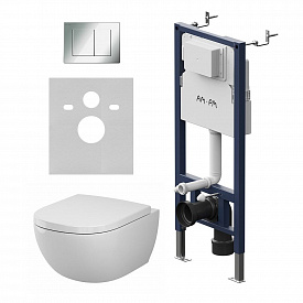 Инсталляция PrimeFit с подвесным унитазом Above Aquaspin IS90251.9X1900 с клавишей S хром глянец
