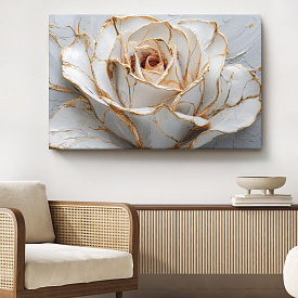Канвасы Postermarket CT7-135 Белая роза 70x110см