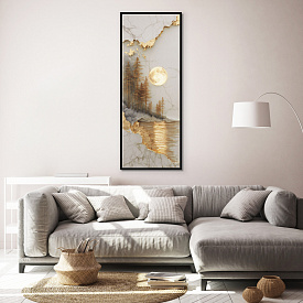 Канвасы в раме Postermarket CF-4515 Закат в лесу 45х115см
