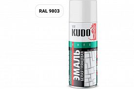Краска аэрозольная KUDO 0,52л белый глянцевый