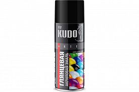 Краска аэрозольная KUDO 0,52л черный глянцевый