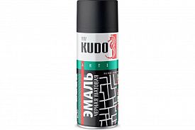 Краска аэрозольная KUDO 0,52л черный матовый