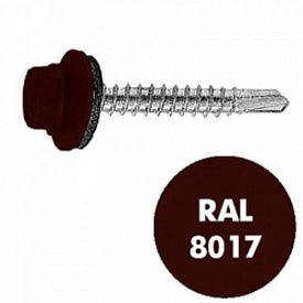 Саморез кровельный ZP 5.5х19 RAL 8017 (шоколадно-коричневый)