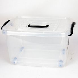 Ящик для хранения прозрачный, пластик, 41х29х19cм