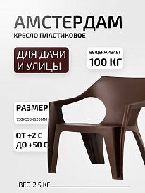 Кресло пластиковое ИжПласт Амстердам 75х55х52см коричневый