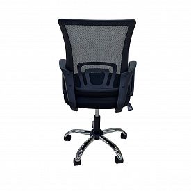Кресло школьное на колёсиках, чёрное/хром, ткань, 600х600х985 мм,