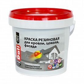Краска резиновая для фасадов DALI база А 1,3кг белый