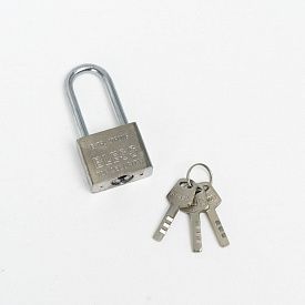 Замок навесной с длинной дужкой 40мм серый