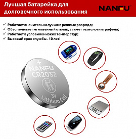Батарейка NANFU CR 2032